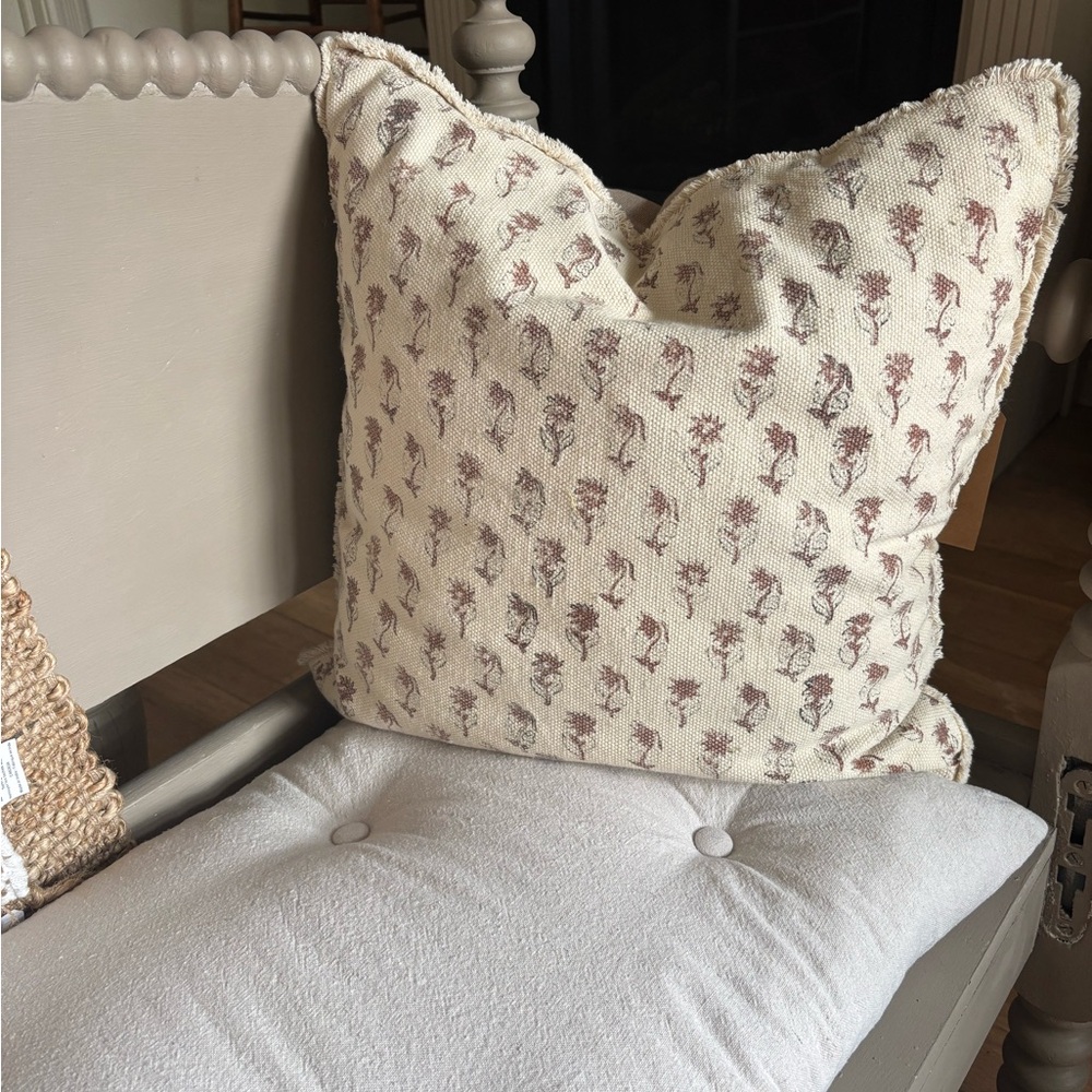 Floral Patterned Throw Pillow